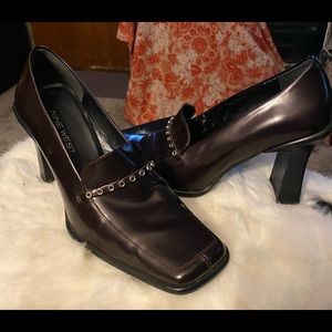 Burgundy metallic loafer